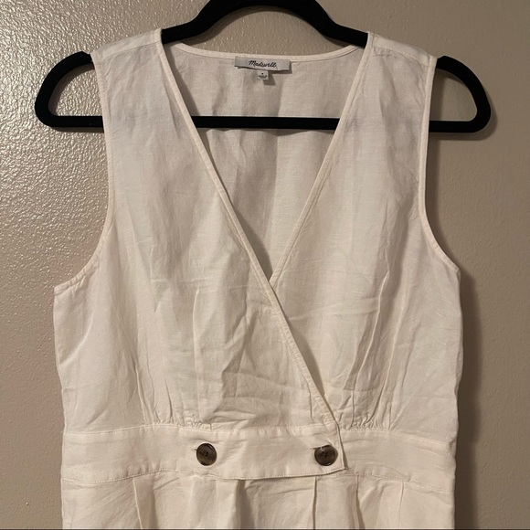 MADEWELL Linen Blend Button-Waist Wrap Midi Dress - Picture 5 of 9